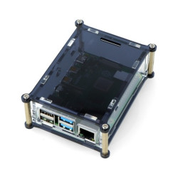 Obudowa do Raspberry Pi 4B - czarno-przezroczysta - LT-4B25