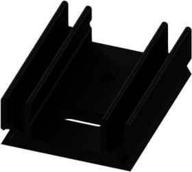 Extruded heatsink, (L x W x H) 37.5 x 29 x 12 mm, 12 to 7.5 K/W, black anodized, 10019306