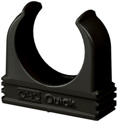 Pipe clamp, (L x W x H) 25.3 x 16 x 25 mm, mounting Ø 4.2 mm, PP, black, for electrical conduit Ø 16 mm, 2149559