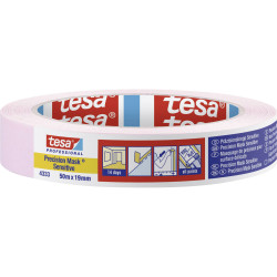 tesa 04333-00017-02 Precision sensitive Masking Tape light pink 50mx19mm