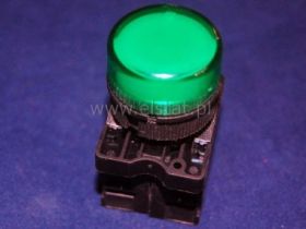 Kontrolka zielona koł. plast. max 400V 2.6Wmax