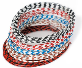 PVC-stranded wires kit, 5 colors á 5 meter, LiYv, 0.14 mm², 18 x 0.1 mm, outer Ø 1.1 mm, BYB-5-92F534