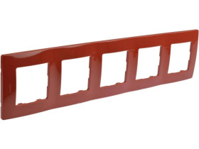 NILOE Ramka pięciokrotna czerwony tworzywo Poziomy i pionowy pięciokrotna 665025
