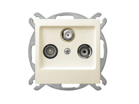 AS Gniazdo antenowe RTV-SAT przelotowe ecru GPA-GSP/m/27 OSPEL