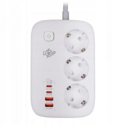 PRZEDŁUŻACZ SIECIOWY ELEKTRYCZNY 3х GNIAZDKA 2х USB 2х TYPE-C 2 METRY LP