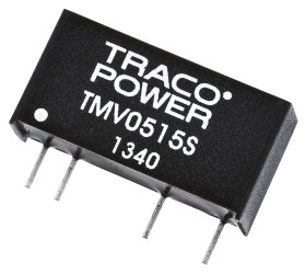 Przetwornica DC-DC, 1W, Uwe 4,5 → 5,5 V DC, Uwy 15V dc, Iwy 65mA, TRACOPOWER