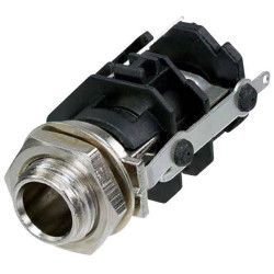 Rean RJ3VM-S-CON 6.35mm Audio Jack Socket 3-pin Stereo Vertical Black