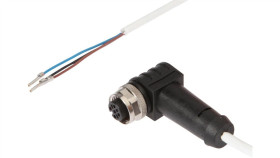 Vka0h021, Kabel Przyłączeniowy, 10M, M12 Żeński 3Pin Kątowy, Końcówka Wolna,...