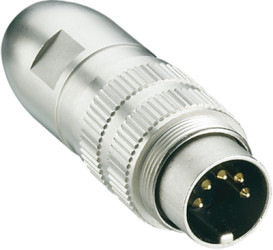 Plug, 3 pole, solder cup, screw locking, straight, 0332 03