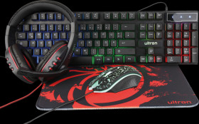 303150 Keyboard/mouse/headset combination, USB, gaming set, DE