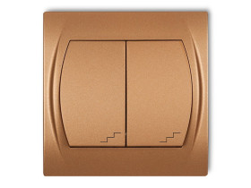 LOGO Wyłącznik schodowy podwójny złoty metalik 8LWP-33 KARLIK