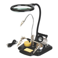 Uchwyt montażowy z lupą na wysięgniku trzecia ręka + akcesoria ZD-10Y