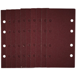 Draper 54851 1/3 Sanding Sheets with Hook and Loop, 93 x 190mm, 80 Grit 10Pc