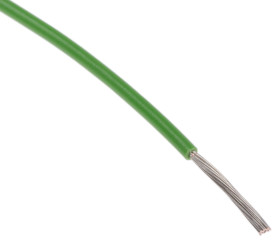 Przewód montażowy 0,08mm² Zielony RS PRO PTFE 28 AWG 300 V dł. 100m 7/0,12 mm 200°C BS 3G 210:1996