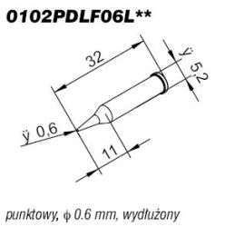 GROT ERSA 0,6mm, punktowy wydłużony 0102PDLF06L