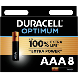 Duracell Optimum MX2400 AAA Alkaline Batteries 1.5V - Pack of 8