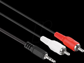 LP-AC030-015 Audio cable, 3.5-mm jack plug to cinch, 1.5 m, black