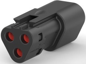 Socket, 3 pole, straight, black, 1-2303813-4