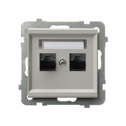 SONATA Gniazdo komputerowe podwójne, kat. 5e MMC kaszmir GPK-2R/K/m/82