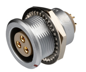 Złącze wielostykowe przemysłowe 3-pinowe, panelowe Gniazdo LEMO