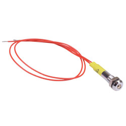 Yellow LED 6mm Metal Panel Indicator Light Prewired 12V