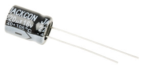Kondensator 220μF 16V dc Radialny, Otwór przelotowy RS PRO roztaw: 3.5mm 8 (Dia.) x 11mm