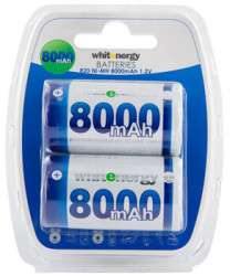 2 x akumulatory Whitenergy R20/D Ni-MH 8000mAh