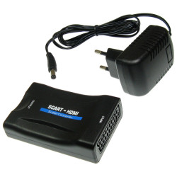 Konwerter sygnału EURO do HDMI wej.SCART wyj.HDMI + zasilacz, adapter przejście