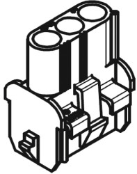 Obudowa złącza 3-pinowe -rzędowe Molex Żeński Montaż na kablu MLX Gniazdo MLX ze stykami, o średnicy 2,1