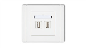 Flexi Gniazdo Podwójne 2Xusb-Aa 3.0 Biały Fgusb-6