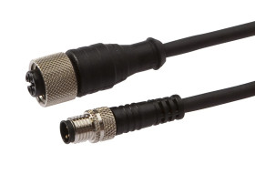 Złącze do samokonfekcjonowania M12 żeńskie 3-pinowe proste M8 męskie 3-pinowe proste 3x0,34mm² PUR 60V IP67 VK030F64