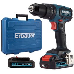 Wiertarko-wkrętarka udarowa Erbauer bezszczotkowa 2 x 2,0Ah