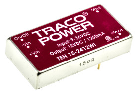 Przetwornica DC-DC, 15W, Uwe 9 → 36 V DC, Uwy 12V dc, Iwy 1.25A, TRACOPOWER