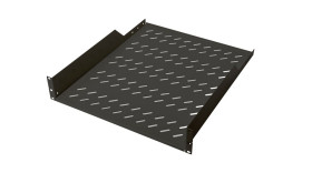 Półka stała, 2U, seria: DN-19, typ: Półka, maks. obciążenie: 25kg, Czarny
