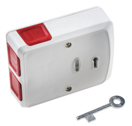 Przycisk paniki Przełącznik antysabotażowy, kolor: Pomarańczowy, biały, RS PRO