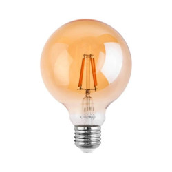 Żarówka Dekoracyjna Kulista LED E27 G125 4W = 40W 470lm 2000K Ciepła 360 Filament LUMILED Globe Amber