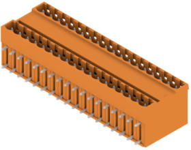 Pin header, 36 pole, pitch 5.08 mm, angled, orange, 1601950000