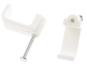 Spinka do kabli 9.9 x 18 x 12.9mm materiał: PE Biały Zacisk kablowy prostokątny