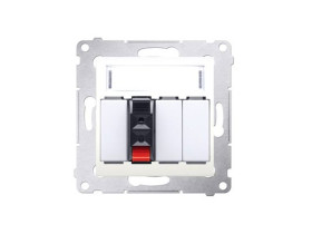 SIMON 54 Gniazdo głośnikowe pojedyncze kremowe do podłączenia 1 kolumny głośnikowej DGL31.01/41 KONTAKT SIMON