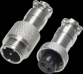 Jack/plug, 2 pole, solder connection, straight, GX1202PMF