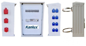 Rozdzielnica budowlana na słup (8X2P+Z, 2X16A/5P, 1X32A/5P) RB40x60-K40-00128Z-SL-KANLUX