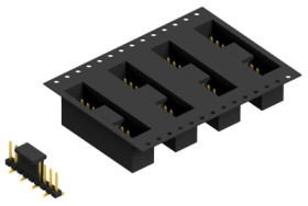 Pin header, 9 pole, pitch 2.54 mm, angled, black, SLLP5SMD0669GBTR