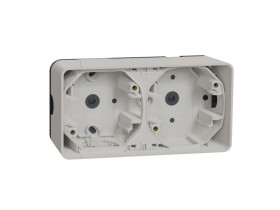 MUREVA STYL Podstawa naścienna 2 podwójna pozioma IP55 biała MUR39914 SCHNEIDER ELECTRIC