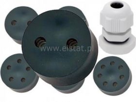 Przepust kabla; czarna guma; 2 żyły; PG11 do 3,1mm