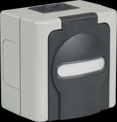 ET-25020 Keystone surface mount housing, IP44, 2-gang, unpopulated