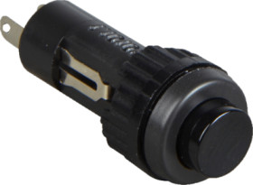 Pushbutton, 1 pole, black, unlit , 0.1 A/24 V, mounting Ø 9.1 mm, IP40, 1.10.107.011/0104