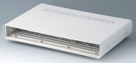 19 inch enclosure, 63 HP, (W x H x D) 367 x 54 x 250 mm, ABS, gray white, A0216170