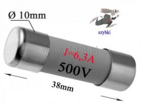 1A bezp. ceram. szybki; 10x38mm 500V gG
