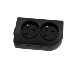 Rozgałęźnik do przedłużacza 2-gniazda z/u czarny GN-20-2