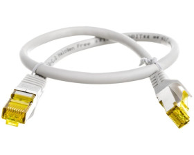 Kabel krosowy patchcord S/FTP (PiMF) kat.6A LSZH szary 0,5m 91576